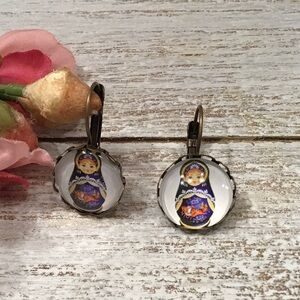 #252 Glass Cabochon Earrings